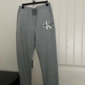 Calvin Klein Classic Monogram Logo Fleece Joggers Grey {SALE} Men's Size Medium
